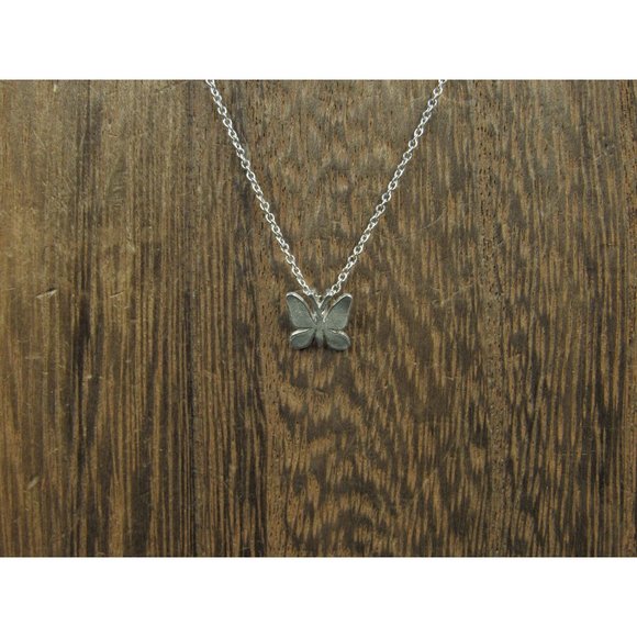 18 Inch Sterling Silver Cute Tiny Butterfly Necklace - Picture 1 of 6